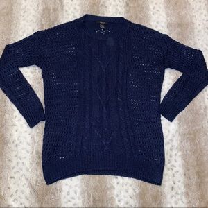Forever 21 Navy Knit Crewneck Sweater Medium